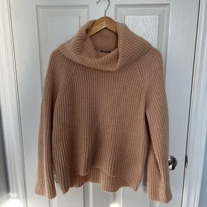 J Crew/Point Sur peach cowl neck sweater